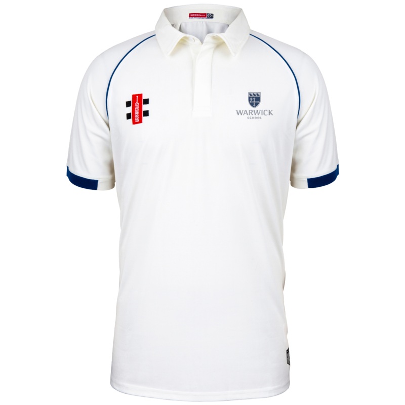 Warwick School Equipment Junior’s Ivory / Navy Matrix V2 S/S Shirt