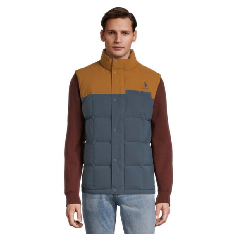 Adrian Men’s Down Vest|BROWN/BLUE|BLACK|M|L|XL|XXL
