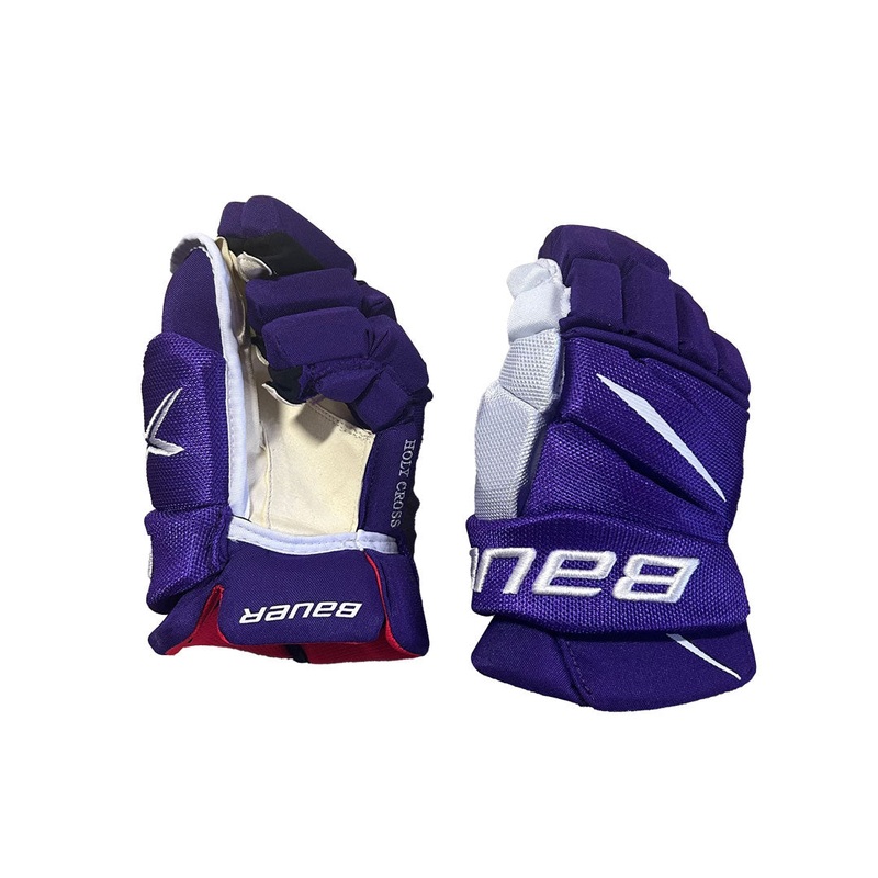 Bauer Vapor 2X Pro – NCAA Pro Stock Hockey Gloves – Intermediate (Purple/White)