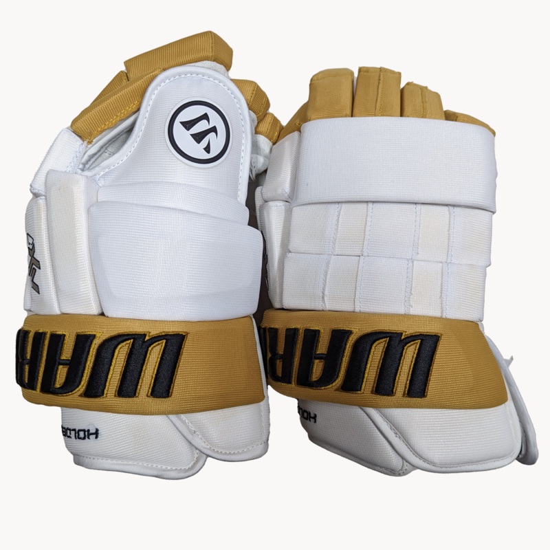 Warrior Dynasty AX1 – NHL Pro Stock Glove – Nick Holden (White/Gold)