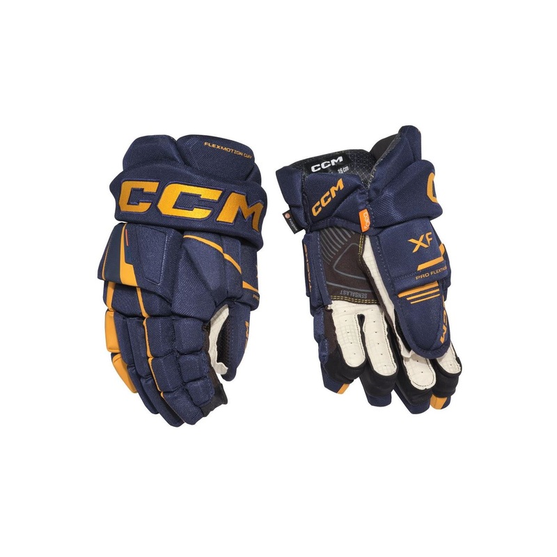 CCM Glove Tacks XF Sr Navy/Sunflower