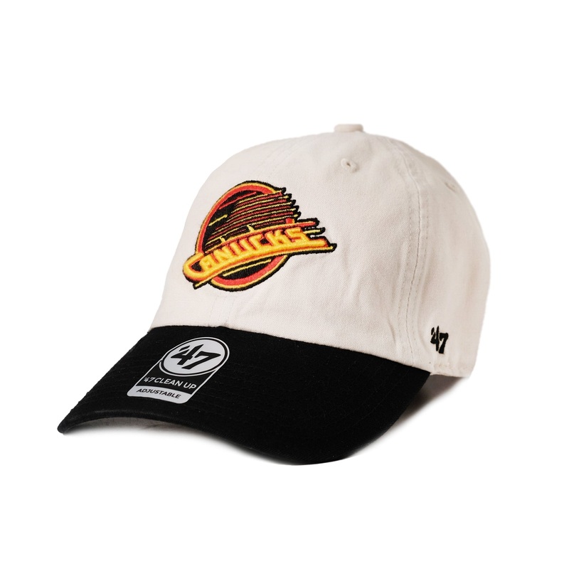 Vancouver Canucks Third – 47 Brand NHL Clean Up SideStep  Hat – White / Black OSFM