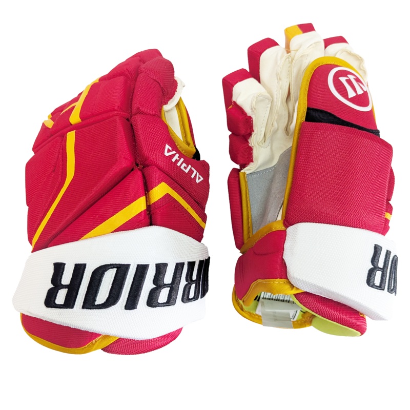 Warrior Alpha LX2 Pro – NHL Pro Stock Hockey Glove – Walker Duehr (Red/Yellow/White)
