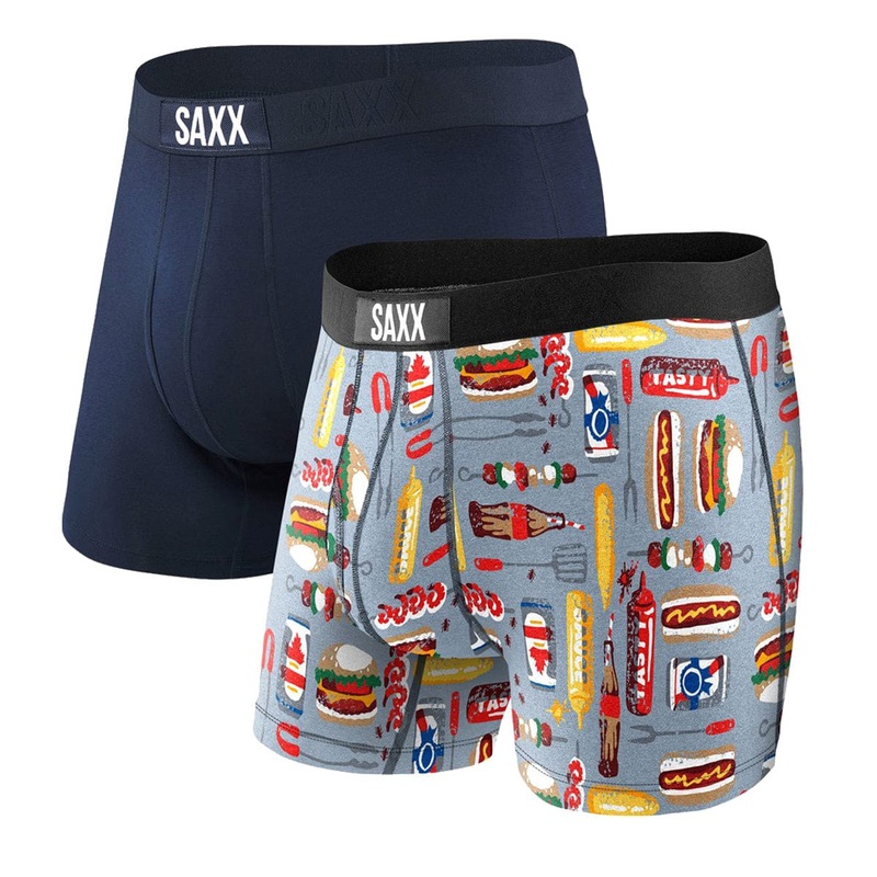Saxx Ultra Boxers – Back Yard BBQ / Navy (2 Pack)