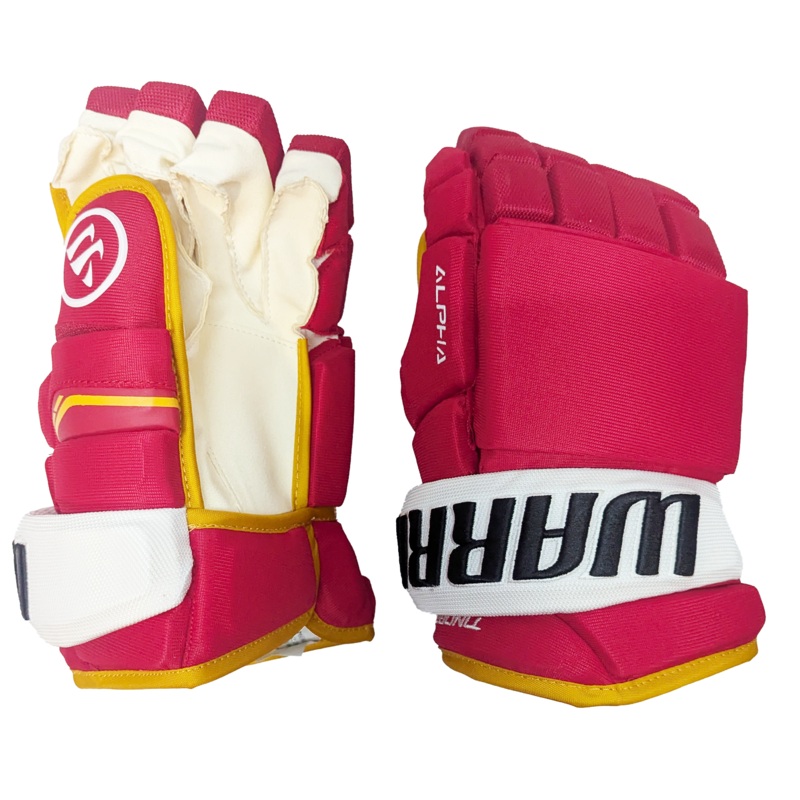 Warrior Alpha QX – NHL Pro Stock Glove – Jarred Tinordi (Red/Yellow/White)