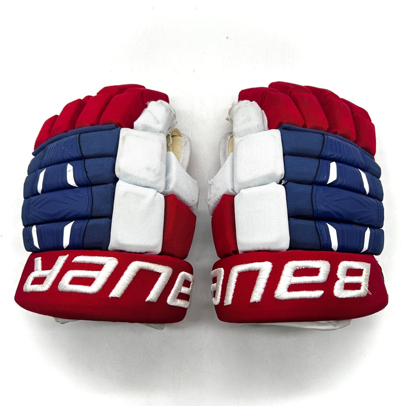 Bauer Pro Series – Used NHL Pro Stock Glove – Joel Armia (Blue/Red/White)