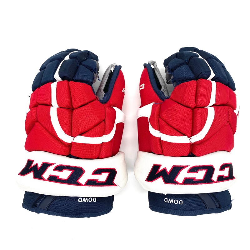 CCM HG12 – Used NHL Pro Stock Glove – Washington Capitals – Nic Dowd (Navy/Red/White)