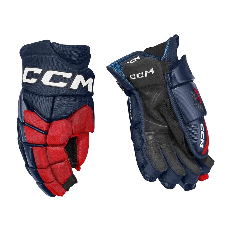 CCM Glove Jetspeed FT8 Pro Sr Navy/Red/White