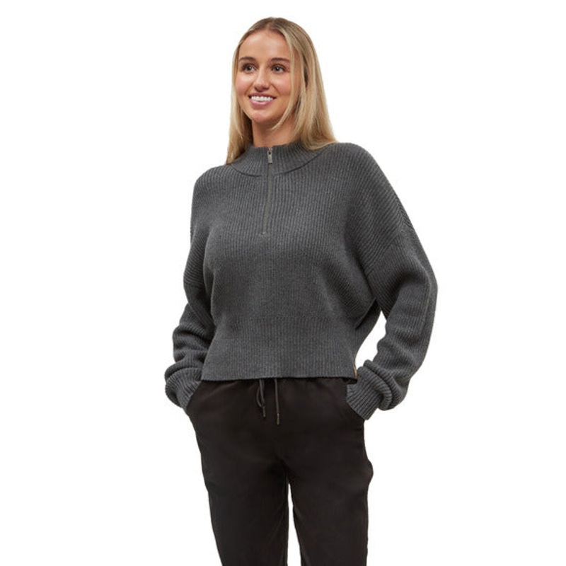 Tentree Women’s Highline 1/4 Zip Mock Neck Sweater