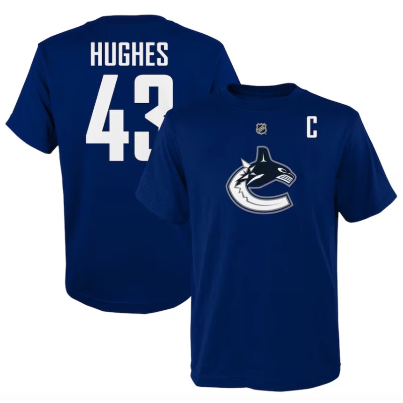 NHL Canucks Youth Name & Number T-Shirt – Hughes