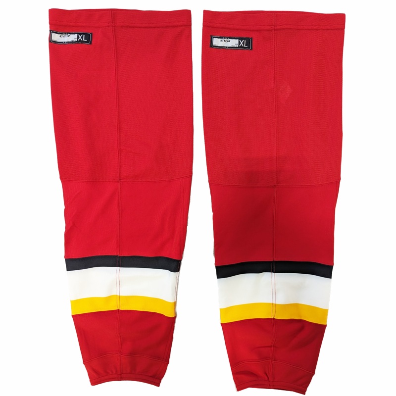 AHL – New CCM Hockey Socks – Stockton Heat (Red/White/Yellow)