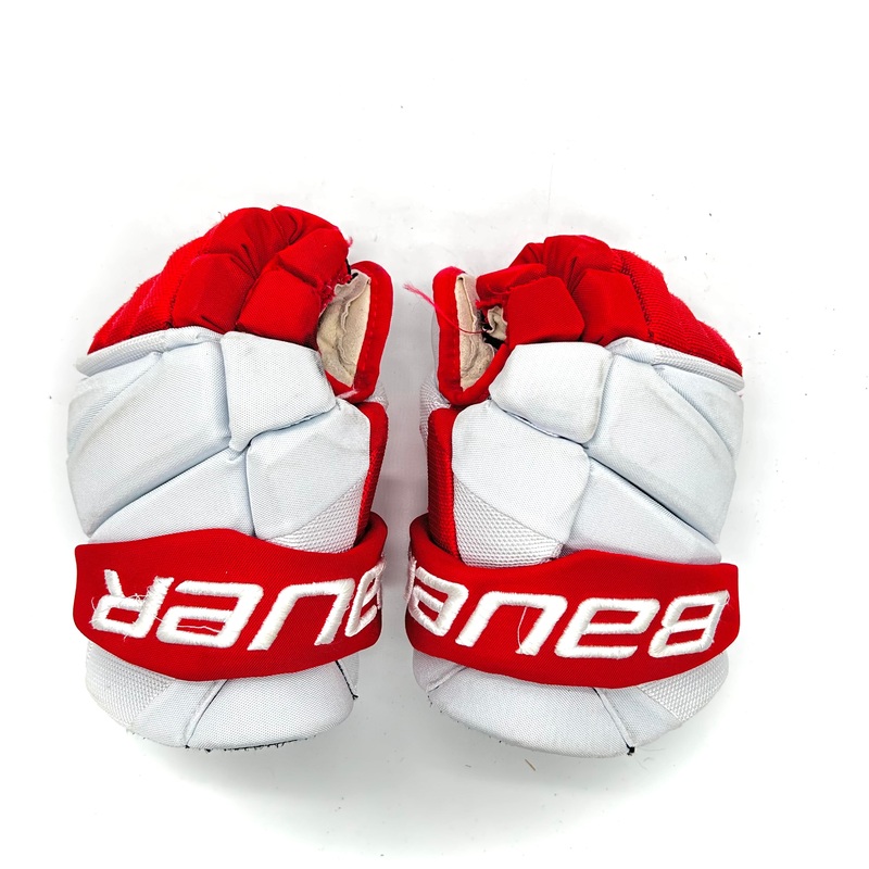 Bauer Vapor Hyperlite – Used Pro Stock Glove (White/Red)