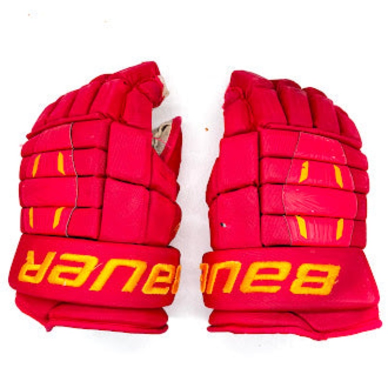 Bauer Pro Series – Used Pro Stock Glove (Red/Yellow)