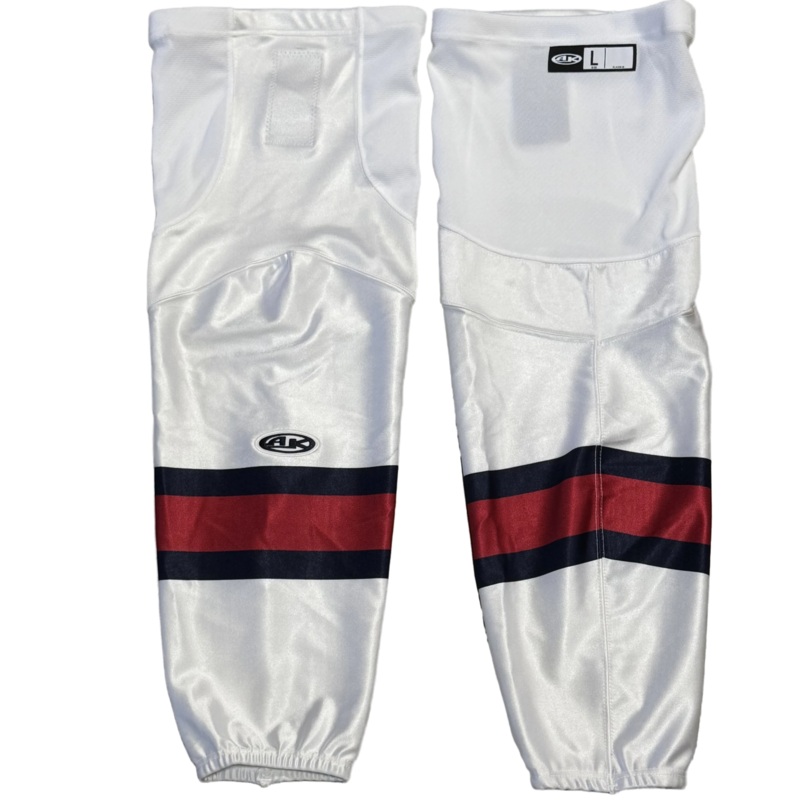 Used – ECHL Athletic Knit Socks (White/Navy/Red)