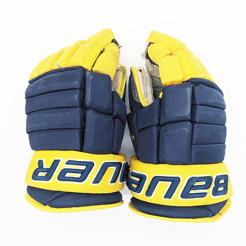Bauer Pro Series Team – Used NCAA Pro Stock Glove (Navy/Yellow)