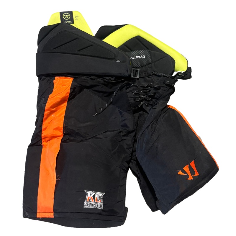 Warrior Alpha – Used ECHL Pro Stock Hockey Pant (Black/Orange)