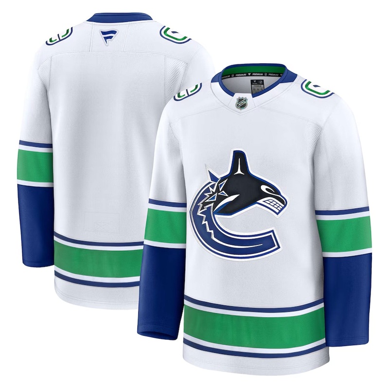 Fanatics Premium Senior Away Jersey – Vancouver Canucks White Orca