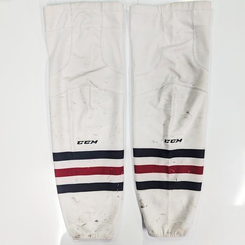 OHL – Used CCM Hockey Socks (White/Red/Black)