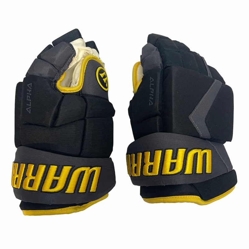 Warrior Alpha – ECHL Pro Stock Glove (Black/Grey/Yellow)