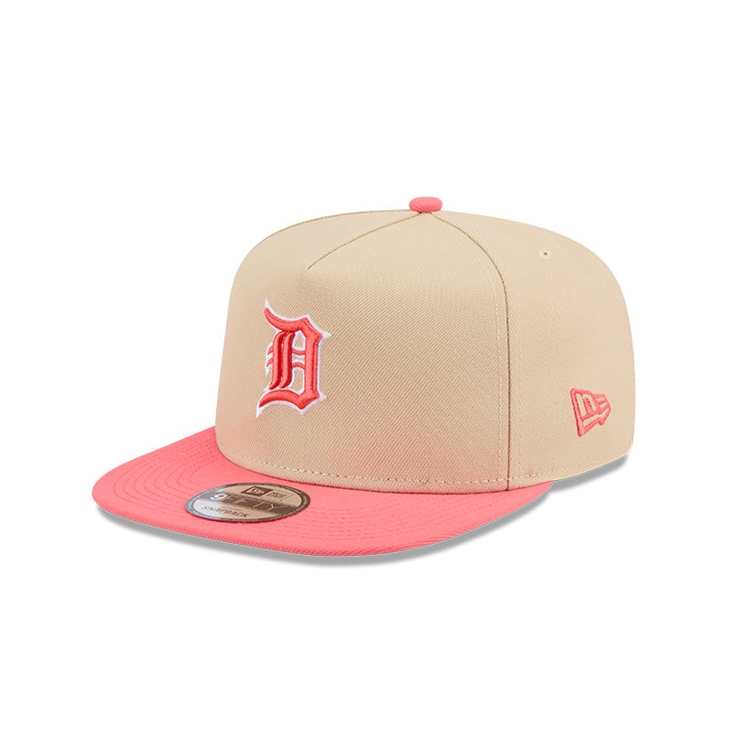 New Era Detroit Tigers Salmon/Pink Two-Tone Color Pack A-Frame 9FIFTY Snapback Hat