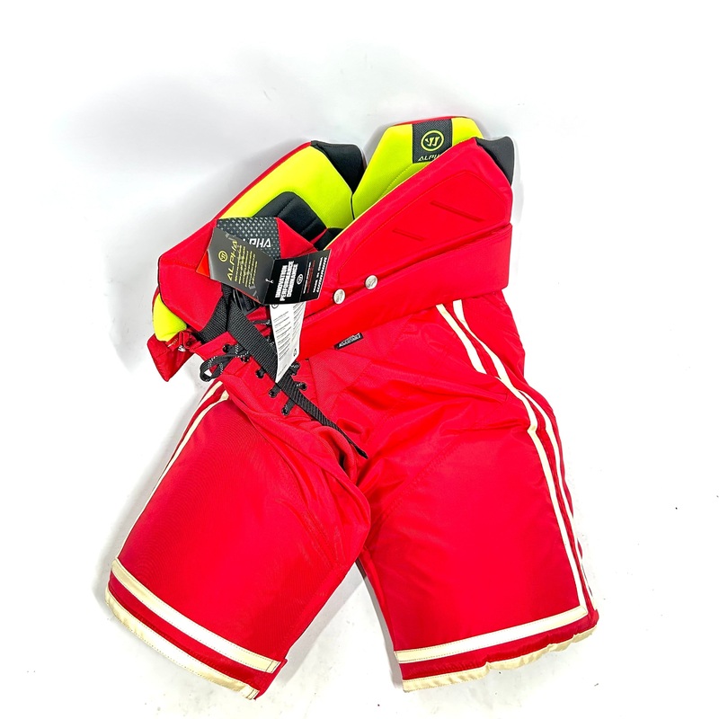 Warrior Alpha Pro – NHL Pro Stock Hockey Pants – Calgary Flames (Red/White)