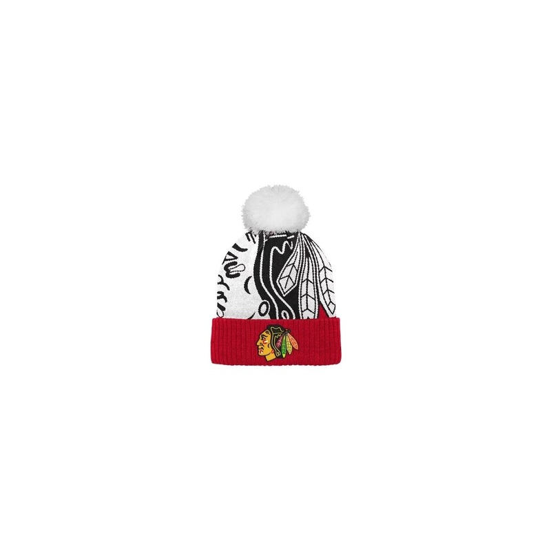Outerstuff Hat Big Face Cuffed Pom Jr Chicago Blackhawks
