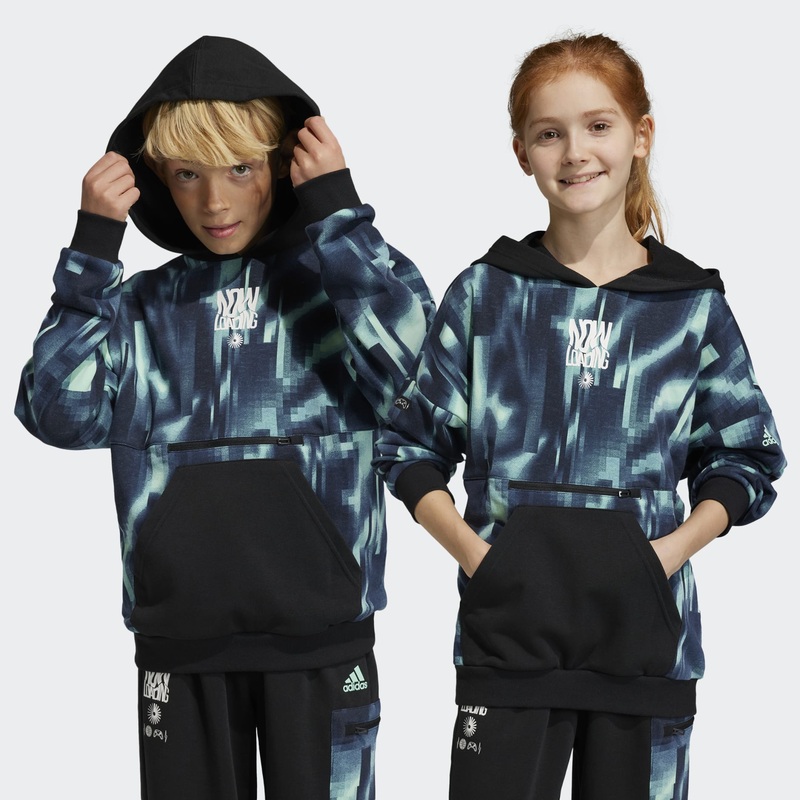 Kids ARKD3 Loose Fit Hoodie|EASY GREEN/DARK BLUE/BLACK|S|M|L|XL