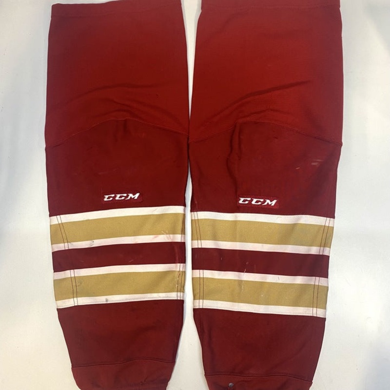 NCAA – Used CCM Hockey Socks (Red/Gold/White)