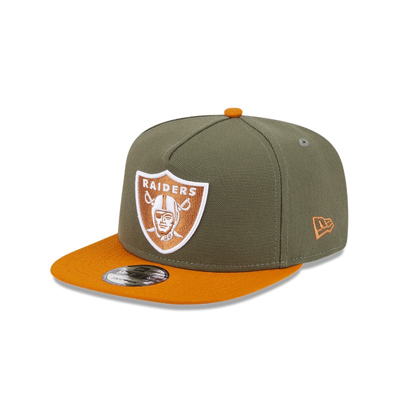 New Era Las Vegas Raiders Olive/Brown Color Pack A-Frame 9FIFTY Snapback Hat