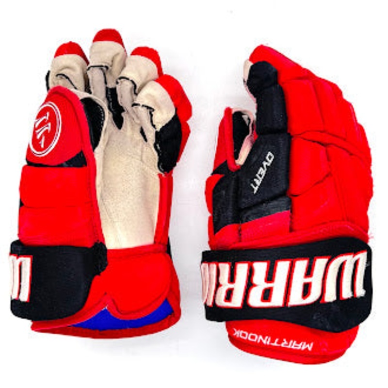 Warrior Covert QR5 Pro – NHL Used Pro Stock Glove – Jordan Martinook (Red/Black)