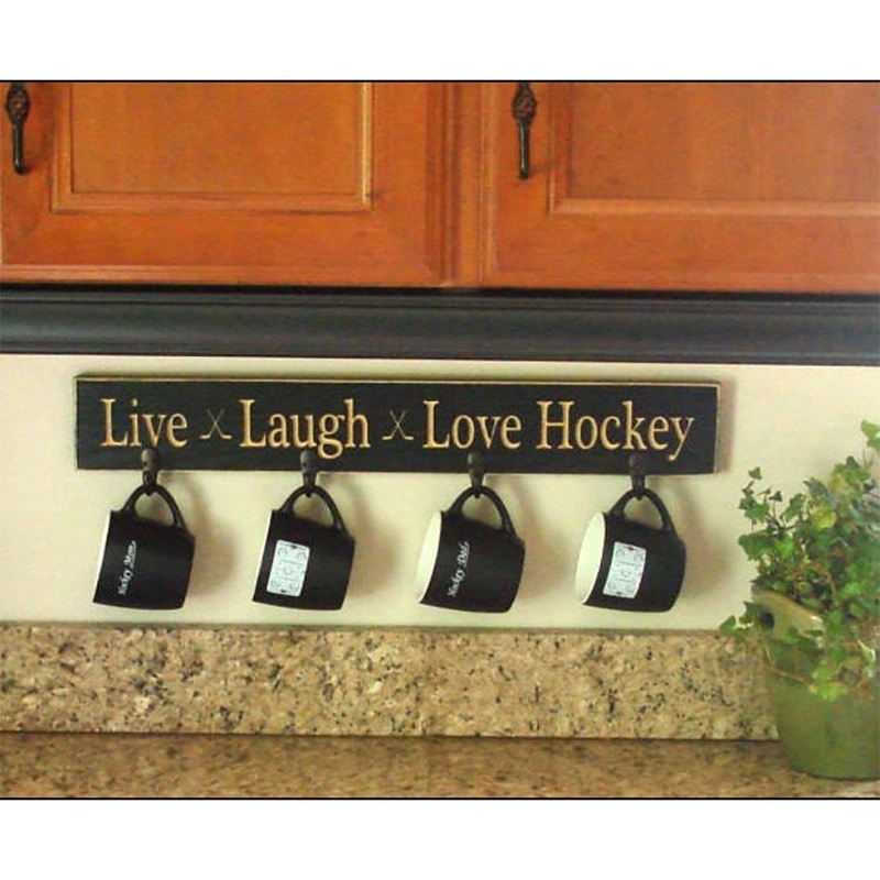 Live Laugh Love Hockey Coat/Mug Rack