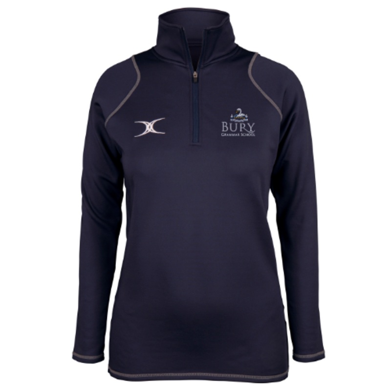 Bury Grammar School Adult’s Dark Navy Quest Ladies 1/4 Zip Fleece