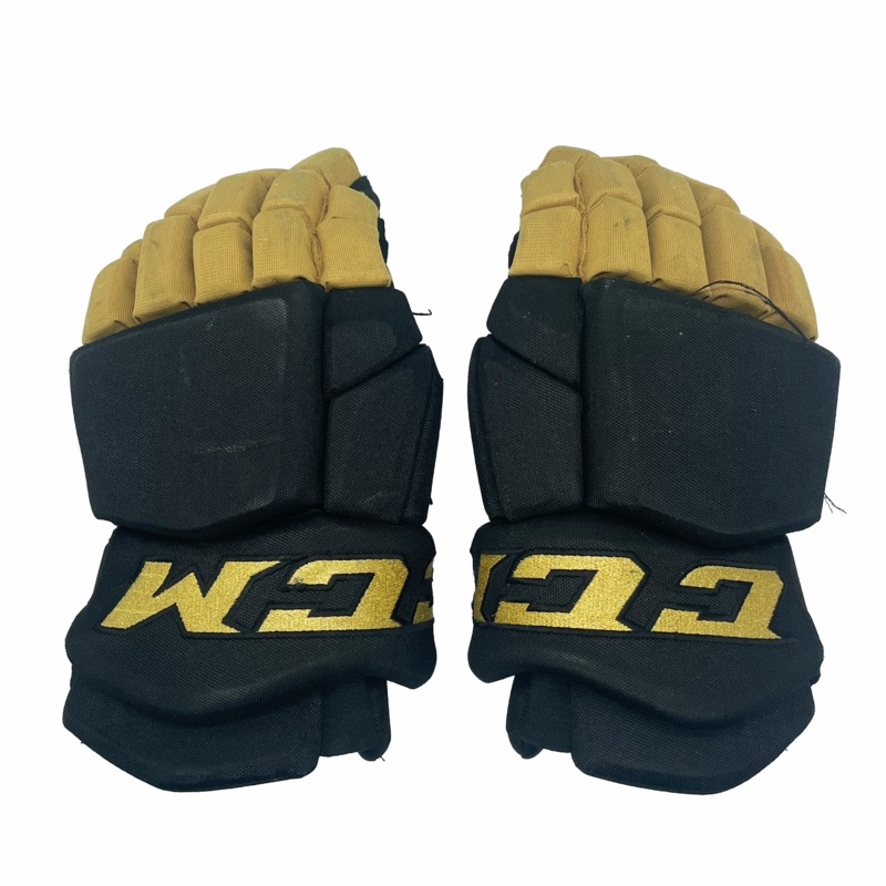 CCM HGTKPP – Used NHL Pro Stock Hockey Glove – Vegas Golden Knights (Black/Gold)