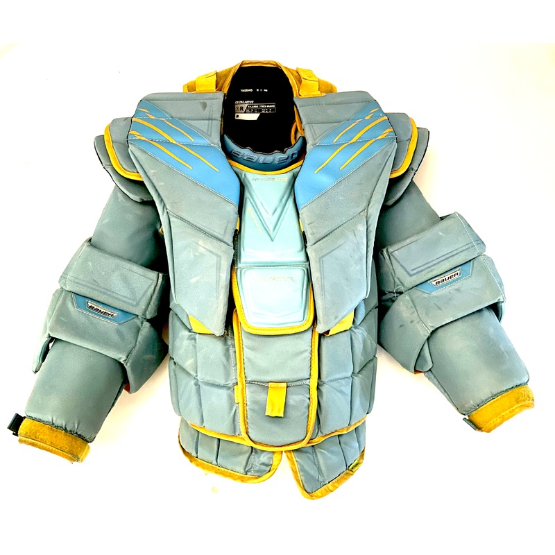 Bauer Vapor Hyperlite – Used Pro Stock Goalie Chest Protector (Blue/Yellow)