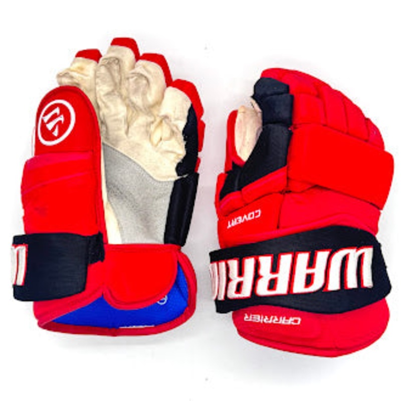 Warrior Covert QRE Pro – NHL Used Pro Stock Glove – William Carrier (Red/Black)