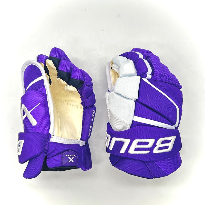 Bauer Vapor Hyperlite – NCAA Pro Stock Hockey Gloves – Intermediate (Purple/White)