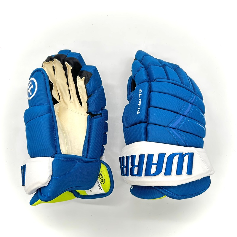 Warrior Alpha DX – NHL Pro Stock Glove – Erik Johnson (Blue/White)