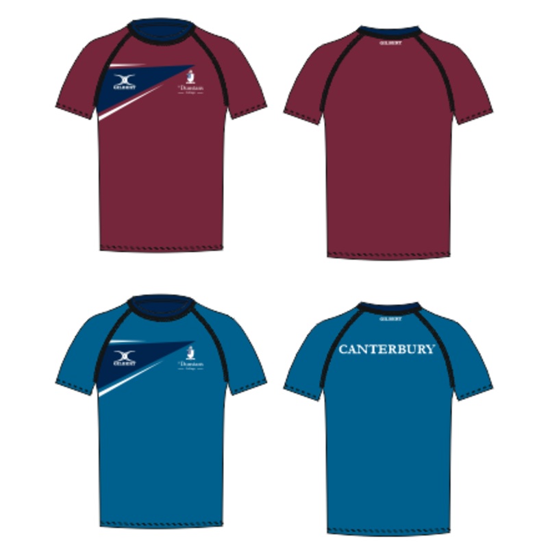 St Dunstan’s Senior’s Burgundy / Blue Reversible Training Tee Shirt