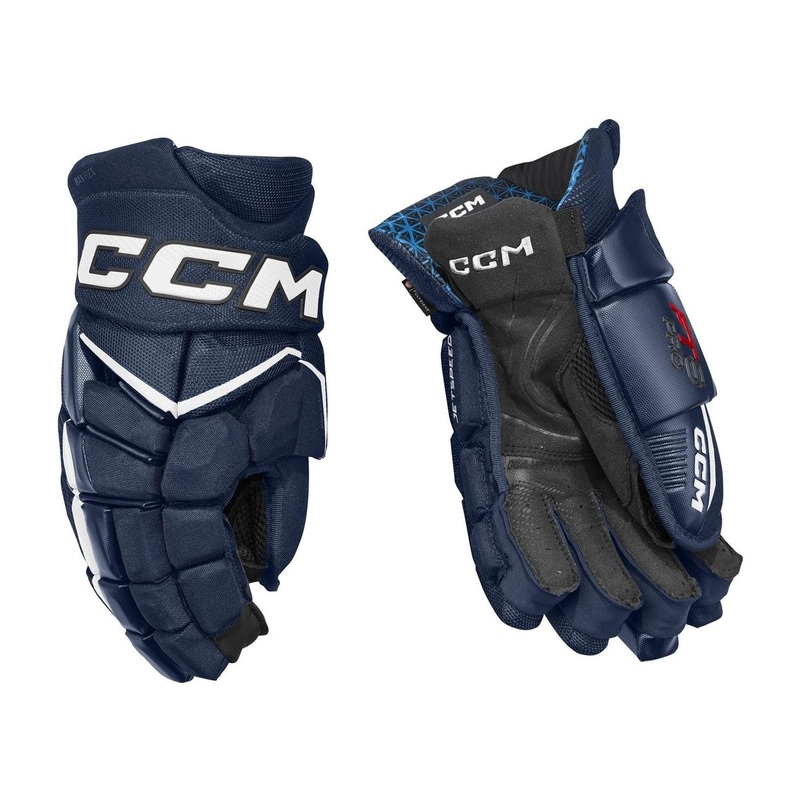 CCM Glove Jetspeed FT8 Pro Sr Navy/White