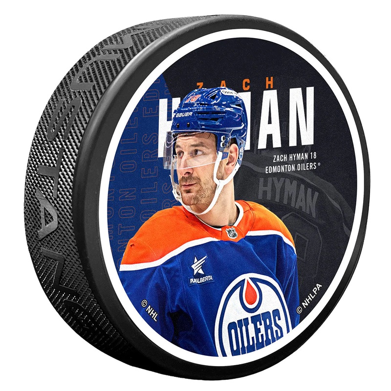 Zach Hyman Edmonton Oilers Textured Centerfold Puck