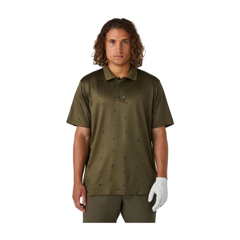 CCM Golfpique Printed Sr Khaki Green