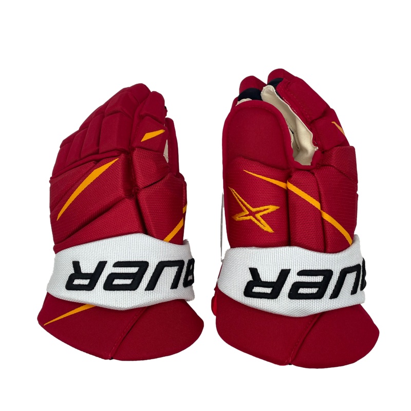 Bauer Vapor 2X Pro – NHL Pro Stock Glove – Connor Mackey (Red/Yellow/White)