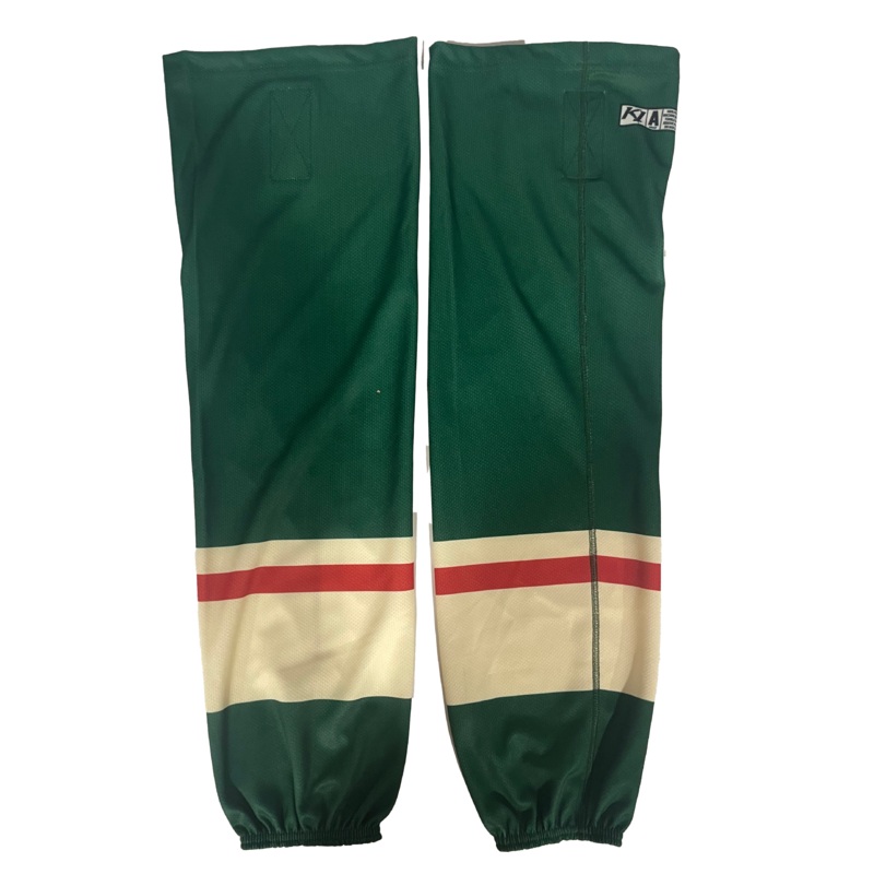 ECHL – Used K1 Hockey Socks (DarkGreen/Cream/Red)