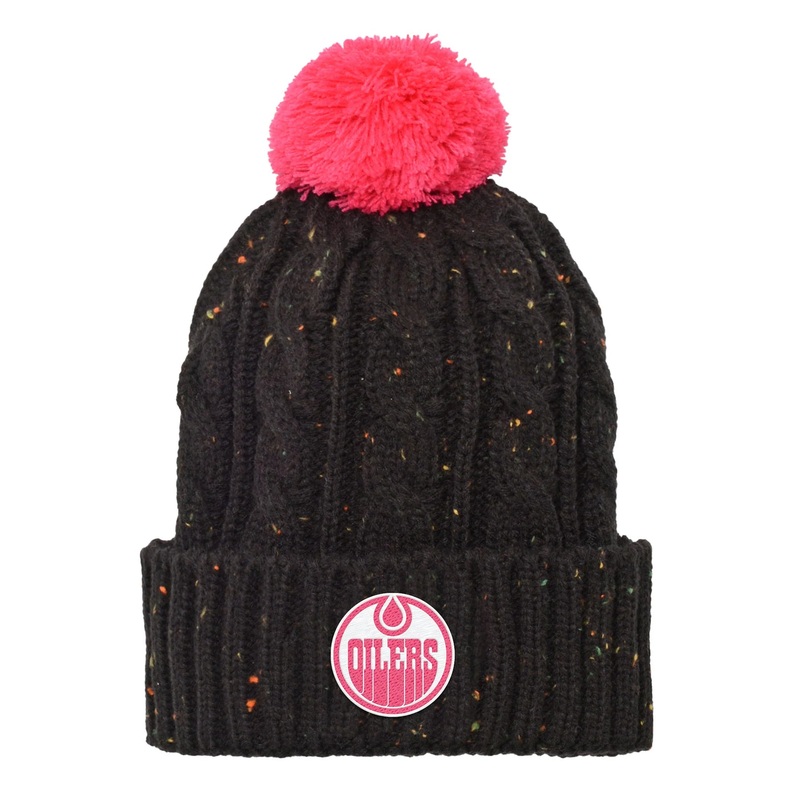 Pink Nep Yarn Cuff Pom Youth Toque- Edmonton Oilers