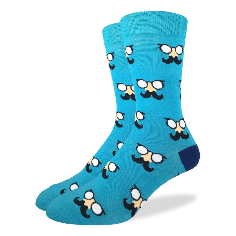 Aqua Moustaches Socks|7-12