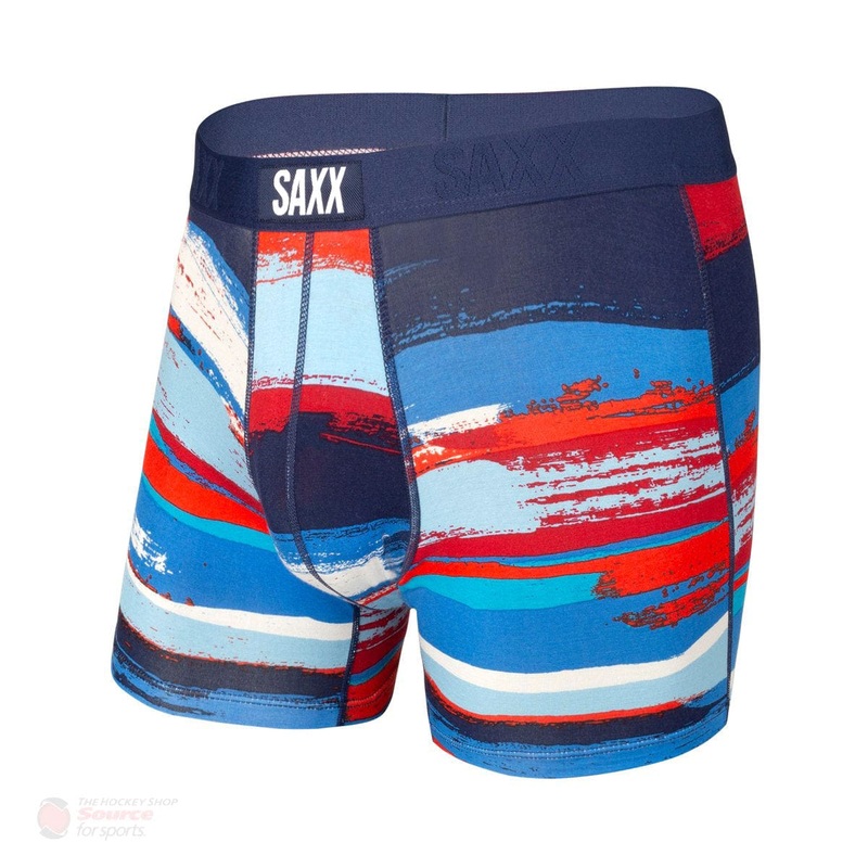 Saxx Vibe Boxers – Blue Paint Can Stripe