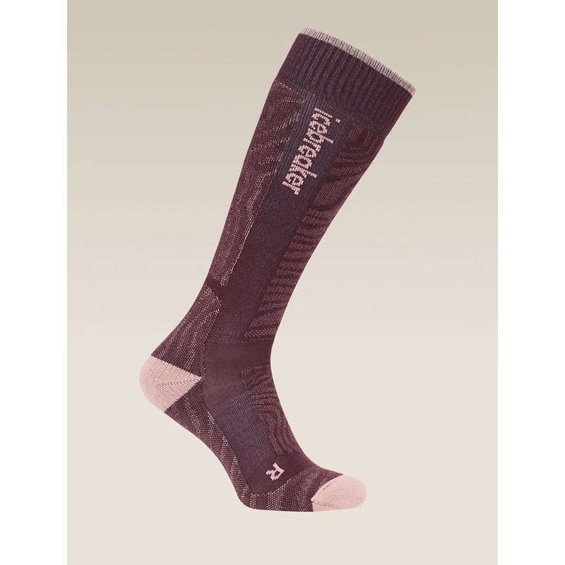 Icebreaker Women’s Merino Blend Ski+ Medium Over The Calf Socks Mountain Contour