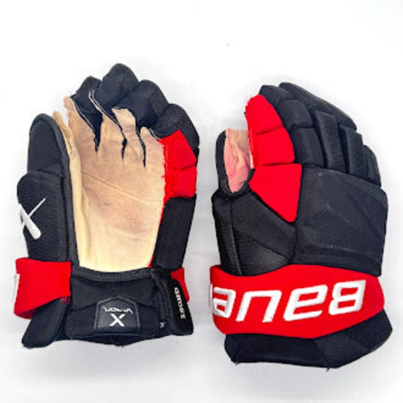 Bauer Vapor Hyperlite – Used NHL Pro Stock Glove – Shayne Gostisbehere (Black/Red)