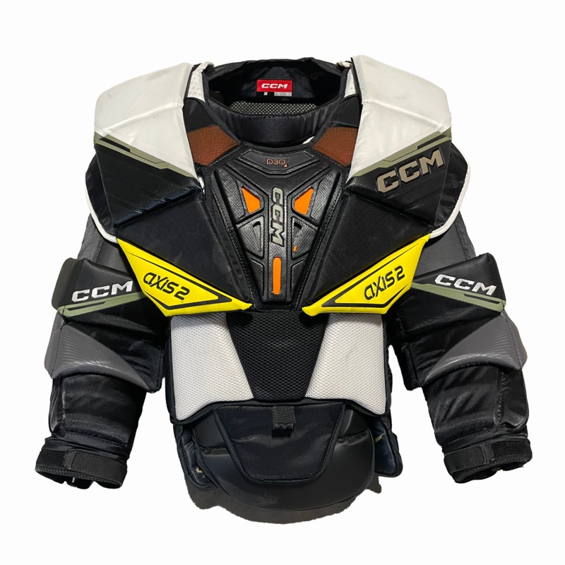 CCM Axis 2 – Used Pro Stock Goalie Chest Protector (Black/White) #2