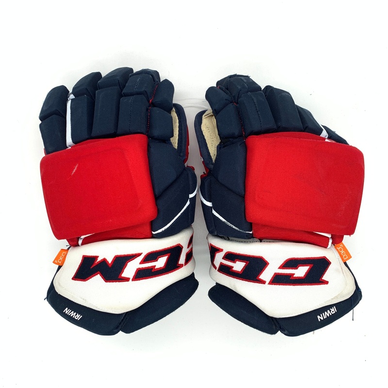 CCM HGJS – Used NHL Pro Stock Glove – Washington Capitals – Matt Irwin (Navy/Red/White)